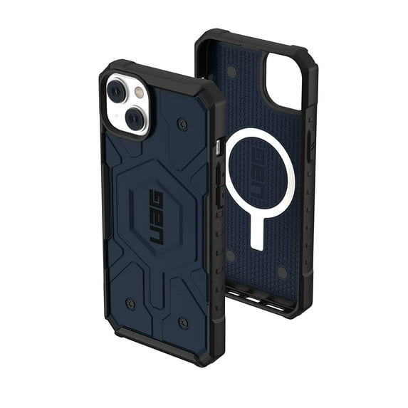 UAG iPhone 14 Plus Case Blue Mallard 6.7" Pathfinder Built-in Magnet Compatible with MagSafe Charging Slim Lightweight Shockproof Dropproof Rugged Protective Cover by URBAN ARMOR GEAR