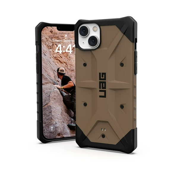UAG iPhone 14 Plus Case Brown Dark Earth 6.7" Pathfinder Slim Lightweight Shockproof Dropproof Rugged Protective Cover Compatible with Wireless Charging by URBAN ARMOR GEAR