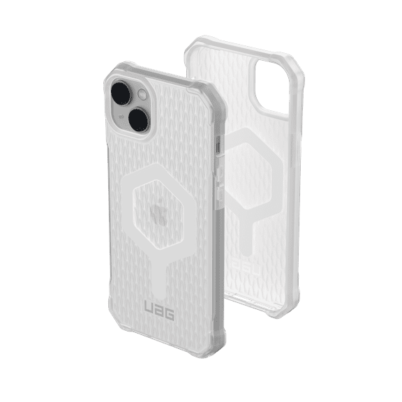 UAG iPhone 14 Plus Case Clear Frosted Ice 6.7" Essential Armor Built-in Magnet Compatible with MagSafe Charging Ultra Thin Ergonomic Translucent Protective Cover by URBAN ARMOR GEAR
