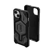 حافظة UAG iPhone 14 Plus من الكيفلار الفضي 6.7 Monarch Pro مغناطيس مدمج متوافق مع غطاء حماية ممتاز مقاوم للصدمات ومقاوم للسقوط من MagSafe Charging