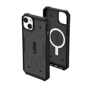 UAG iPhone 14 Plus Case Silver 6.7 Pathfinder Built-in Magnet Compatible with MagSafe Charging Slim Lightweight Shockproof Dropproof Rugged Protective Cover by URBAN ARMOR GEAR