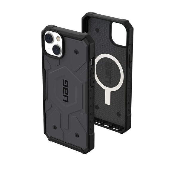 UAG iPhone 14 Plus Case Silver 6.7" Pathfinder Built-in Magnet Compatible with MagSafe Charging Slim Lightweight Shockproof Dropproof Rugged Protective Cover by URBAN ARMOR GEAR