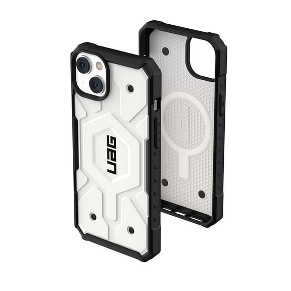 UAG iPhone 14 Plus Case White 6.7" Pathfinder Built-in Magnet Compatible with MagSafe Charging Slim Lightweight Shockproof Dropproof Rugged Protective Cover by URBAN ARMOR GEAR