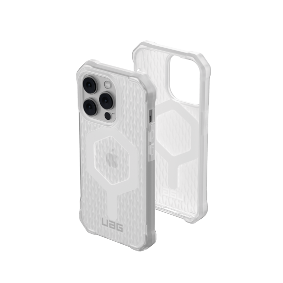UAG iPhone 14 Pro Case Clear Frosted Ice 6.1" Essential Armor Built-in Magnet Compatible with MagSafe Charging Ultra Thin Ergonomic Translucent Protective Cover by URBAN ARMOR GEAR