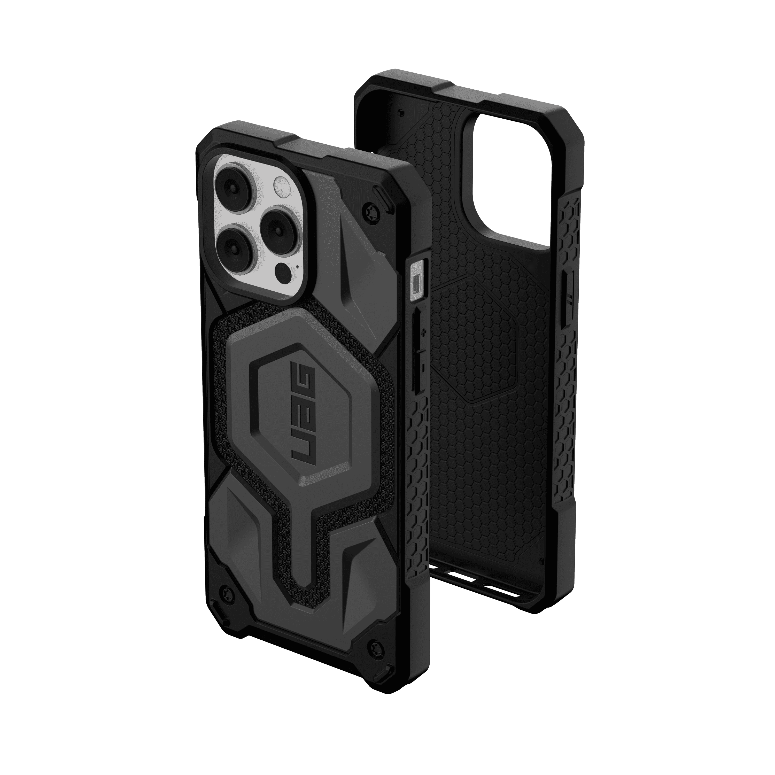 UAG iPhone 14 Pro Max Case Kelvar Silver 6.7" Monarch Pro Build-in Magnet Compatible with MagSafe Charging Rugged Shockproof Dropproof Premium Protective Cover