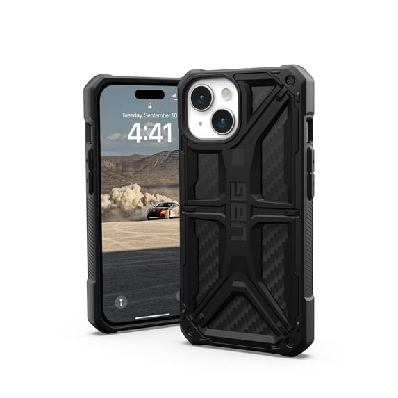 UAG iPhone 15 Case 6.1" Monarch Carbon Fiber Rugged Heavy Duty Military Grade Drop Tested Protective Cover by URBAN ARMOR GEAR