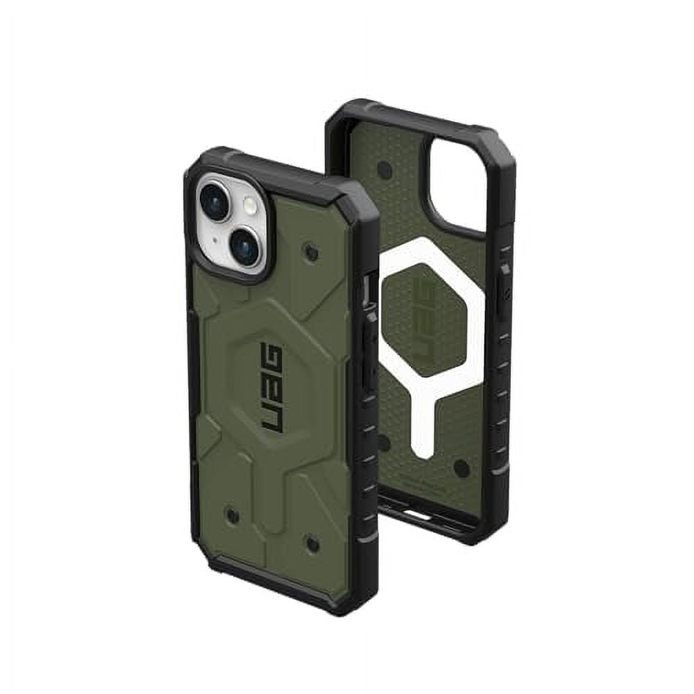UAG iPhone 15 Case 6.1" Pathfinder Olive Drab Built-in Magnet Compatible with MagSafe Charging Rugged Military Grade Dropproof Protective Cover