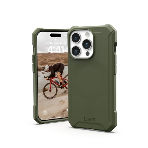 UAG iPhone 15 Pro Case 6.1" Essential Armor Olive Drab Built-in Magnet Compatible with MagSafe Charging Rugged Military Grade Protective Cover