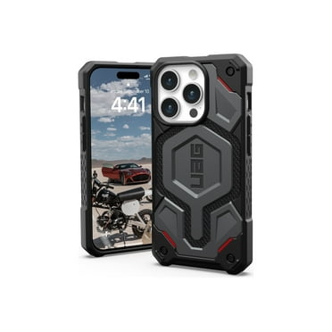UAG iPhone 15 Pro Case 6.1" Monarch Pro Kevlar Silver Built-in Magnet Compatible with MagSafe Charging Premium Rugged Military Grade Dropproof Protective Cover by URBAN ARMOR GEAR