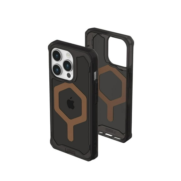 UAG iPhone 15 Pro Case 6.1" Plyo Black/Bronze Built-in Magnet Compatible with MagSafe Charging Rugged Anti-Yellowing Transparent Clear Protective Cover by URBAN ARMOR GEAR