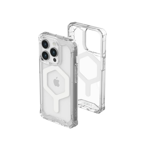 UAG iPhone 15 Pro Case 6.1" Plyo Ice/White Built-in Magnet Compatible with MagSafe Charging Rugged Anti-Yellowing Transparent Dropproof Protective Cover