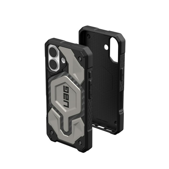 UAG iPhone 16 Case 6.1" Monarch Pro - Compatible with MagSafe Charging Rugged Heavy Duty Shockproof Anti-Slip Military Grade Protective Cover, Titanium