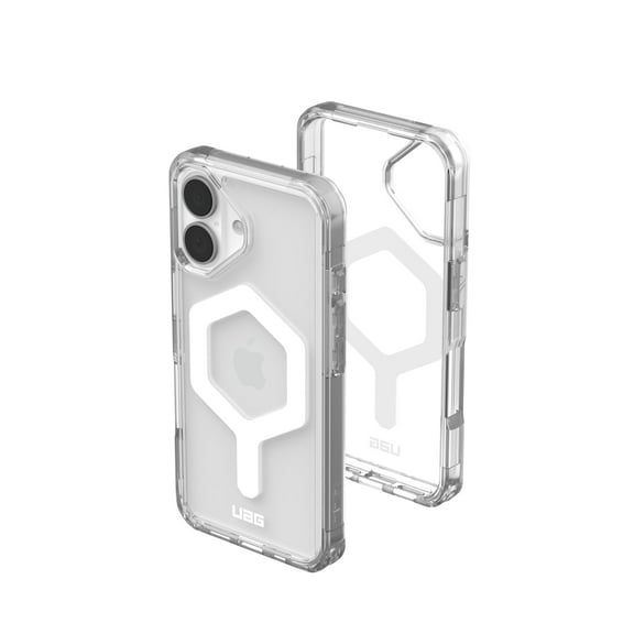 UAG iPhone 16 Case 6.1" Plyo - Compatible with MagSafe Charging Rugged Slim Anti-Yellowing Transparent Clear Shockproof Military Grade Protective Cover, Ice/White