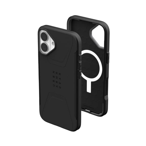 UAG iPhone 16 Plus Case 6.7" Civilian - Compatible with MagSafe Charging Rugged Slim Sleek Shockproof Anti-Slip Military Grade Protective Cover, Black