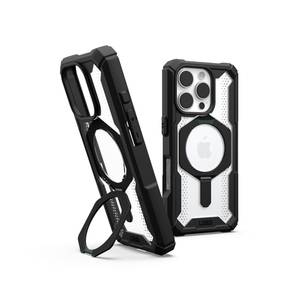UAG iPhone 16 Pro Case 6.3" Plasma XTE - Compatible with MagSafe Charging & Kickstand Rugged Shockproof Anti-Slip Military Grade Protective Cover, Black/Clear