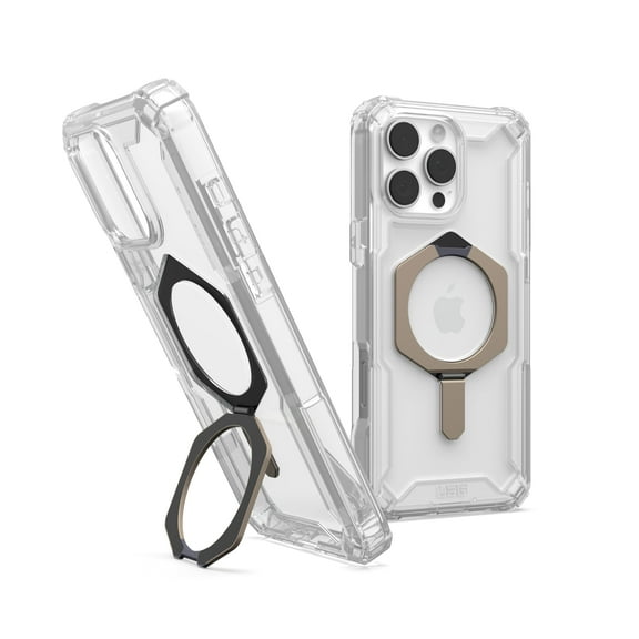 UAG iPhone 16 Pro Max Case 6.9" Plasma XTE Clear/Titanium, - Compatible with MagSafe Charging Rugged Shockproof Anti-Slip Military Grade Protective Cover with Kickstand