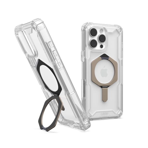 UAG iPhone 16 Pro Max Case 6.9" Plasma XTE Clear/Titanium, - Compatible with MagSafe Charging Rugged Shockproof Anti-Slip Military Grade Protective Cover with Kickstand