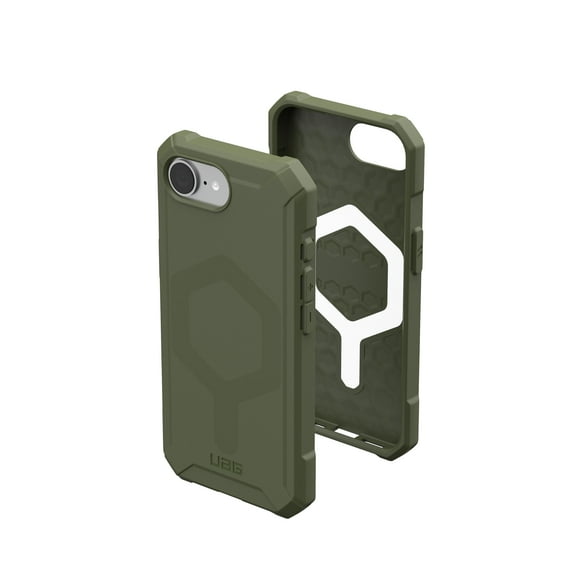 UAG iPhone 16e Case Essential Armor - Compatible with MagSafe Rugged Military Grade Drop Proof Protective Cover, Opaque Olive Drab