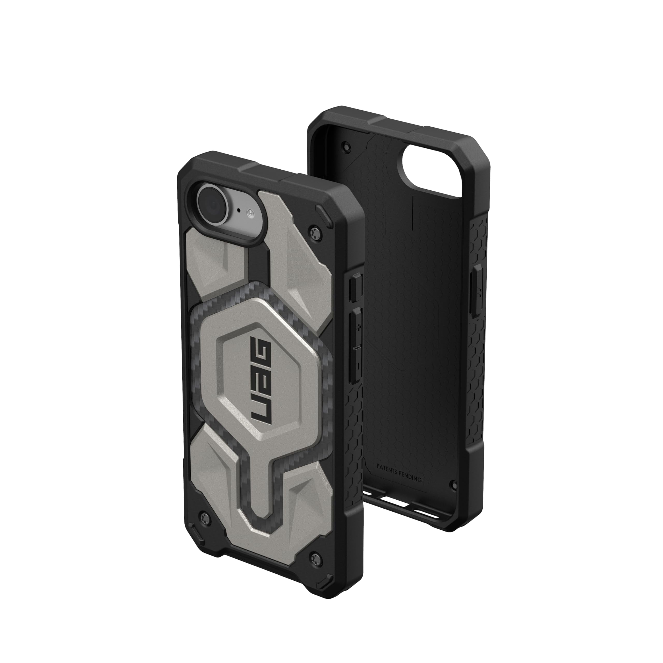 UAG iPhone 17e / iPhone 16e Case Monarch Pro - Compatible with MagSafe Premium Carbon Fiber Inlay Rugged Military Grade Drop Proof Protective Cover, Titanium