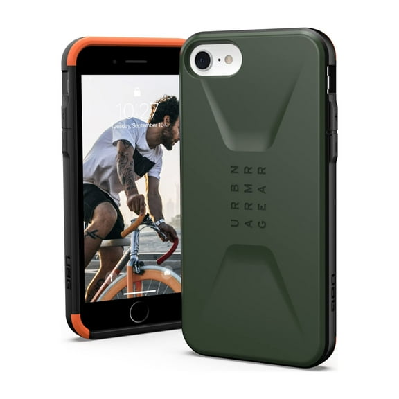 UAG iPhone SE (2022) Case [4.7-inch Screen] Sleek Ultra-Thin Shock-Absorbent Civilian Protective Cover, Olive