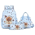 thumbnail image 1 of UALSRZL 3 Piece Backpack Set for Girls, Cute Kapibala Large Capacity School Bookbag with Lunch Bag & Pencil Case for Elementary Students 3-6 Grade, 1 of 5