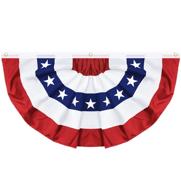 UALSRZL 4th of July Patriotic Buntings for Outside, 1.5x3Ft Red White and Blue American Flag Bunting for Independence Day Decor, 1/2/3/4/5 PACK
