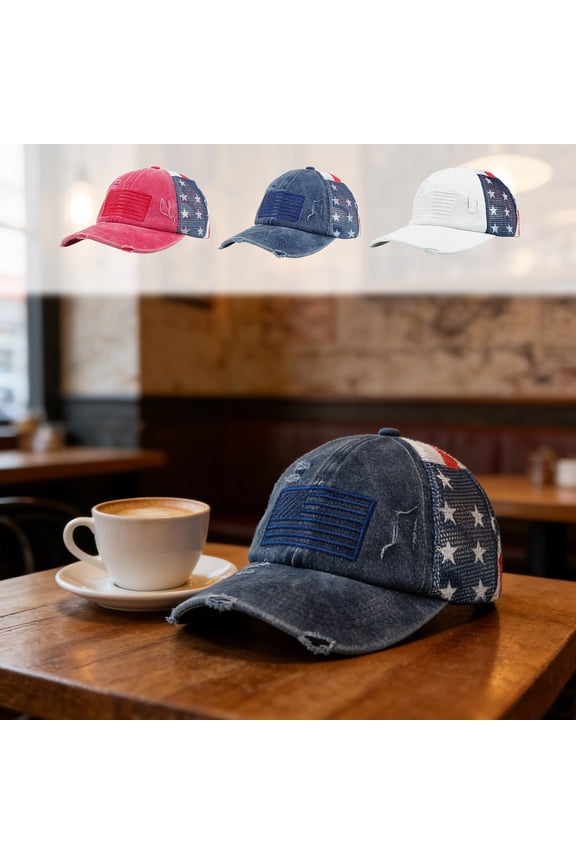 American Flag Baseball Cap for Men and Women, Low-Profile Patriotic Hat, USA Army Veteran Operator Vintage Caps for 4th of July Memorial Day