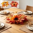 thumbnail image 1 of UALSRZL Candle Rings Wreaths, 13.39in Thanksgiving Sunflower Fall Maple Leaves Candle Rings, Candles Wreath for Fall Table Decor, Multicolor, 1 of 7