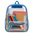thumbnail image 1 of UALSRZL Clear Backpack, Heavy Duty PVC Transparent School Bag with Reinforced Strap, Large Capacity Bags for College Stadium Events Sport, Blue, 1 of 7
