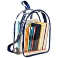 thumbnail image 1 of UALSRZL Clear Backpack, Heavy Duty PVC Transparent School Bag with Reinforced Strap, Large Capacity Bags for Stadium Events College Sport, Blue, 1 of 7