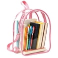 thumbnail image 1 of UALSRZL Clear Backpack, Heavy Duty PVC Transparent School Bag with Reinforced Strap, Large Capacity Bags for Stadium Events College Sport, Pink, 1 of 7