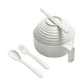 thumbnail image 1 of UALSRZL Instant Noodle Bowl Set with Lid Chopsticks, Portable Student Dormitory Tableware Set with Spoon Fork, Microwave Safe Soup Bowl for College, 1 of 4