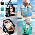 thumbnail image 1 of UALSRZL Mesh Beach Bag, Large Beach Tote Bag for Women, Pool Bags for Toys Family Travel Vacation Cruise Essentials, Sky Blue, 1 of 8