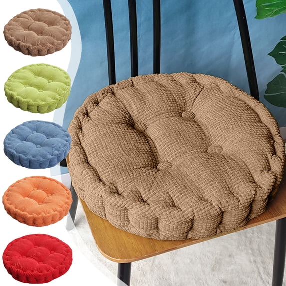 UALSRZL Outdoor/Indoor Chair Cushions, Comfortable Circular Seat Cushion, High Resilience Chair Pads for Dining Room/Living Room/Office, 16x16", Red