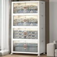thumbnail image 1 of UAMFURI 640QT Stackable Storage Bins with Lids and Wheels, Foldable Closet Organizers, 40GAL*4Pack Plastic Storage Drawers for Kitchen, Bedroom, Dorm, 1 of 9