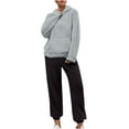 thumbnail image 1 of UAMVSH 2 Piece Fuzzy Fleece Hoodie Outfits for Women Plus Size Warm Hooded Pullover and Pant Plush Pajama Sets Winter Loungewear(X-LargeGray 2), 1 of 7