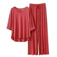 thumbnail image 1 of UAMVSH 2 Piece Pajama Sets Womens 3/4 Sleeve Pj Sets Pjs Sleepwear Soft Pajama Top and Pants Nightwear, 1 of 3
