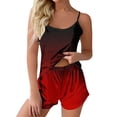 thumbnail image 1 of UAMVSH 2 Piece Pajamas Set for Women Scoop Neck Sleeveless Pjs Cami Top and Shorts Soft Loungewear Nightwear, 1 of 4