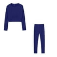 thumbnail image 1 of UAMVSH 2 Piece Sweatsuit Outfits for Women Casual Cropped Pullover Crew Neck Sweatshirt Matching Long Sweatpants Tracksuit Sets(SmallBlue 1), 1 of 5