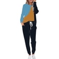 thumbnail image 1 of UAMVSH 2 Piece Sweatsuits Outfits Sets for Women Soft Jogging Workout Pants with Pockets Trendy Color Block Pullover Tops Long Sleeve Loungewear(LargeBlack), 1 of 7
