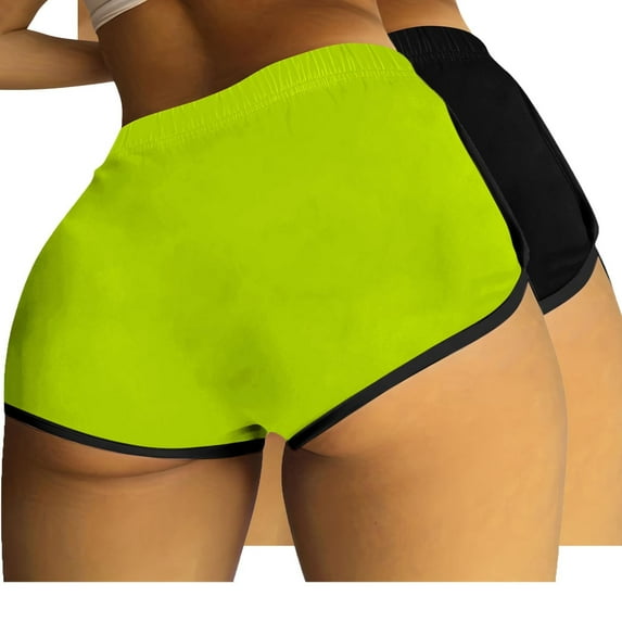 UAMVSH 2PC Shorts for Women Trendy Elastic Waist Running Workout Track Shorts Soft Summer Lightweight Yoga Athletic Booty Shorts