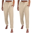 thumbnail image 1 of UAMVSH 2PC Sweatpants for Women Drawstring Workout Jogger Pants Fall Winter Casual Elastic Waist Baggy Sweat Pants with Pockets, 1 of 7