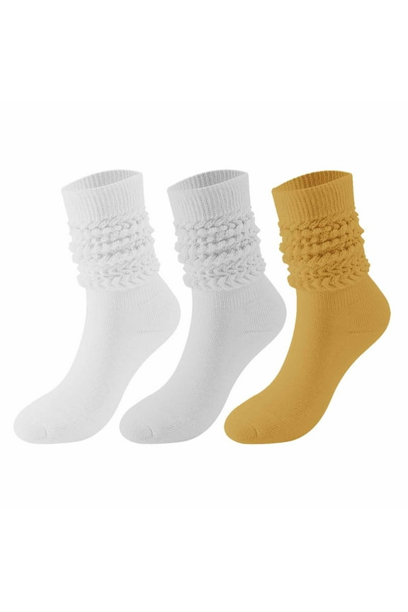 3 Pack Womens Slouch Socks Thick Long Knee High Socks Ribbed Knit Scrunch Socks for Winter