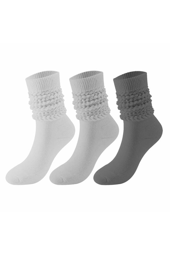 3 Pack Womens Slouch Socks Thick Long Knee High Socks Ribbed Knit Scrunch Socks for Winter