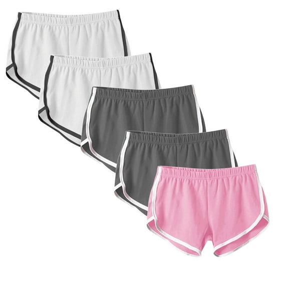 UAMVSH 5 Pack Gym Shorts for Women High Waisted Running Shorts Sport Shorts Athletic Elastic Workout Shorts