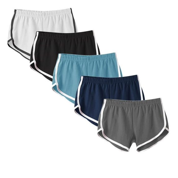 UAMVSH 5 Pack Womens Sweat Shorts Trendy Shorts High Rise Summer Workout Running Casual Lounge Shorts