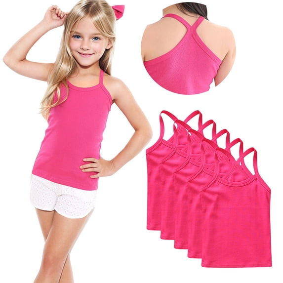 UAMVSH 5PC Infant Toddler Tank Tops Unisex Sleeveless Spaghetti Strap Camisoles Comfy Crewneck Cotton Undershirts Summer Tops