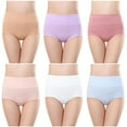 thumbnail image 1 of UAMVSH 6 Pack Cotton Underwear for Women Soft Breathable High Waisted Briefs Full Coverage Ladies Panties, 1 of 3