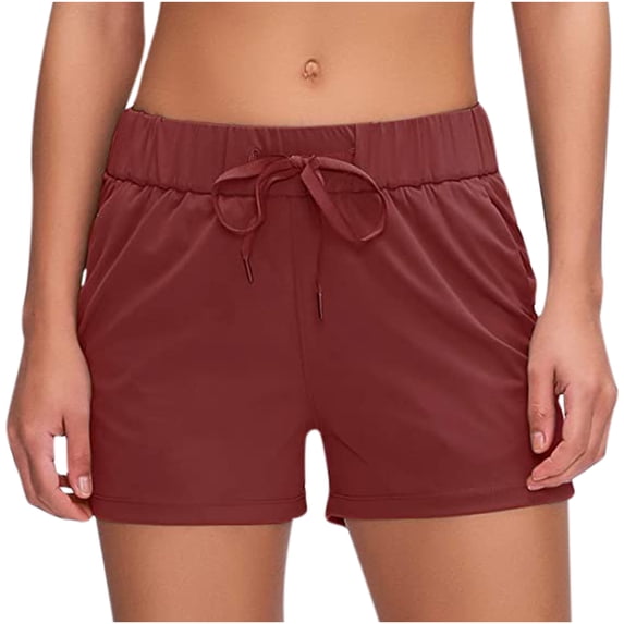 UAMVSH Active Shorts for Women Running Workout Wide Leg Shorts Summer Drawstring Basic Elastic Waist Athletic Shorts with Pockets