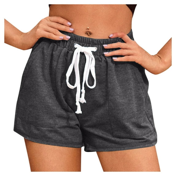 UAMVSH Athletic Gym Shorts for Women Jogger Workout Lounge Short Pants with Pocket Summer Sweat Shorts